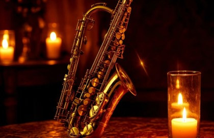 Орган и саксофон при свечах в соборе Орган и саксофон при свечах в соборе