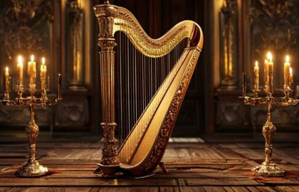 Кельтская арфа при свечах Кельтская арфа при свечах