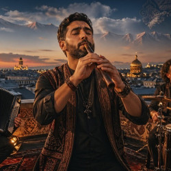 Концерт на крыше. Дудук, аккордеон и барабаны