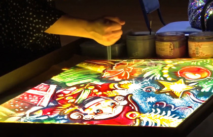 Щелкунчик при свечах с песочной анимацией