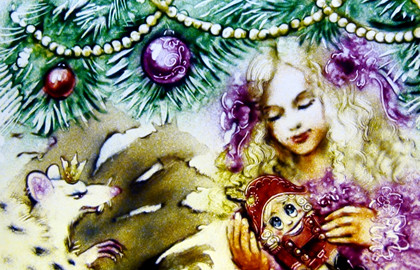 Щелкунчик при свечах с песочной анимацией