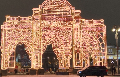 Огни Новогодней Москвы с Дедом Морозом или Снегурочкой