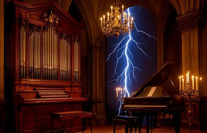 Рок-хиты и новогодняя классика на органе при свечах. Богемный Петербург