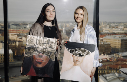 Арт-вечеринка Artvibes. Рисуем акрилом на холсте с видом на Аврору