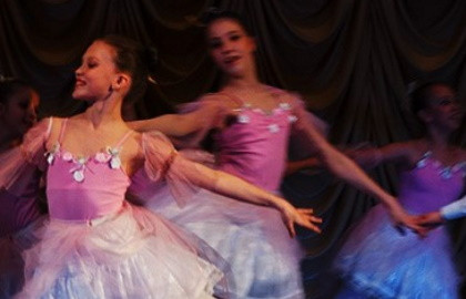 Балерин плывет лебяжья стая