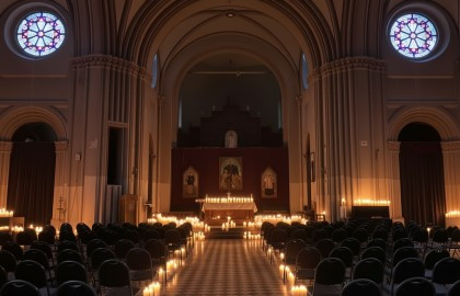 Новогодний Орган При Свечах. В Величественном Соборе