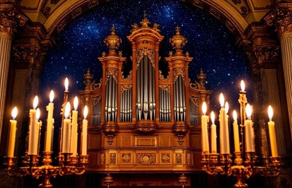 Орган при свечах. Орган и саксофон. В ожидании Рождества