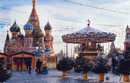 Огни Новогодней Москвы с Дедом Морозом или Снегурочкой