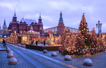 Огни Новогодней Москвы с Дедом Морозом или Снегурочкой