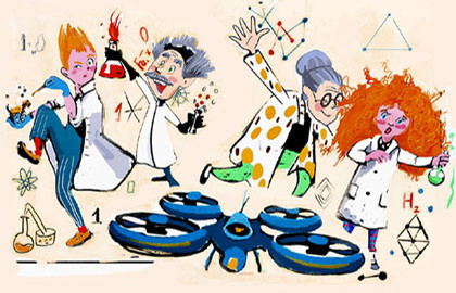 Ученая семейка и квадрокоптер